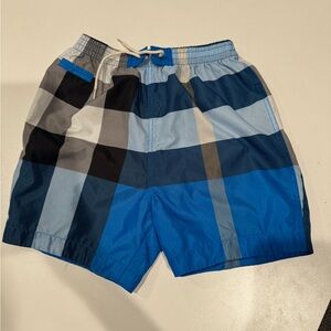 Burberry kids boys swim trunks sized 3Y, runs big!! More of a size 5